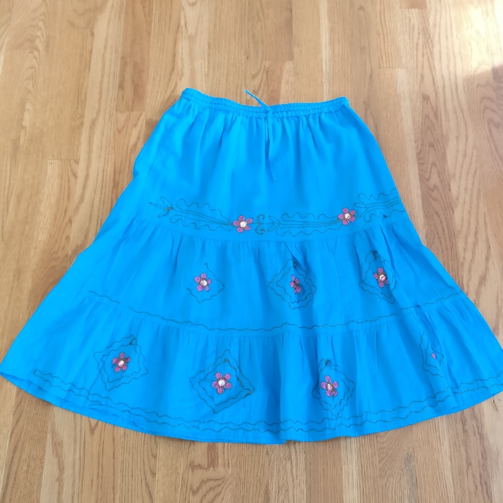 Vibrant Blue Indian Skirt